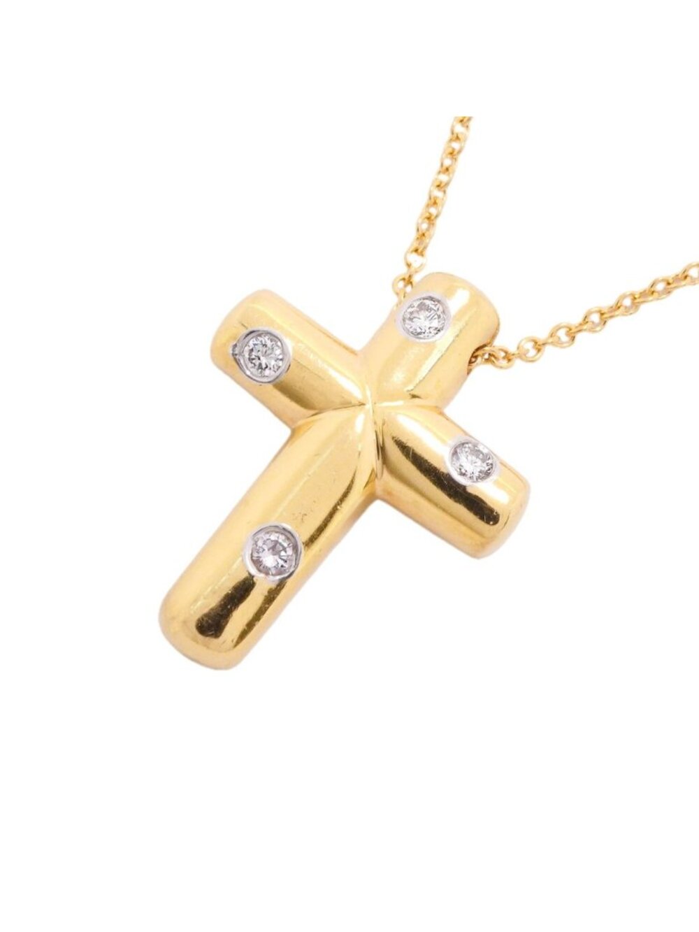 Tiffany & Co Necklace Dots Cross Yellow Gold Diamond